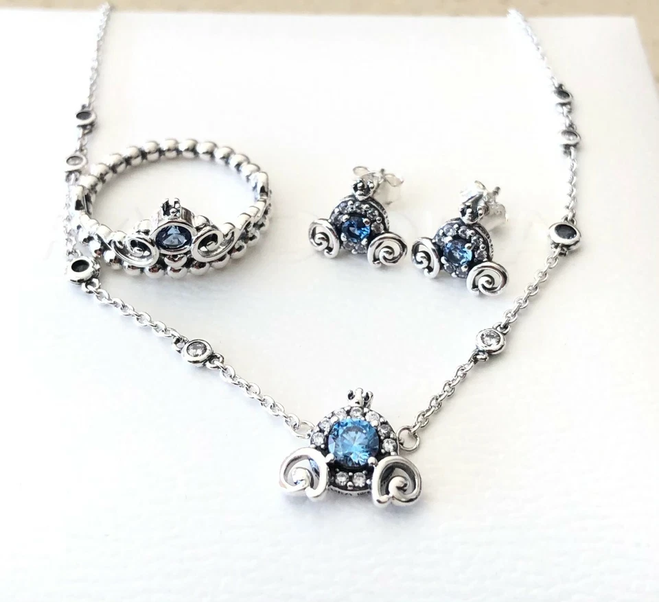 Cinderella Pumpkin Earrings, Ring+Necklace Set #199191C01 299193C01 399198C01 - Image 1 of 4