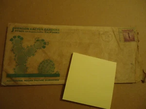Johnson Cactus Gardens HYNES CA envelope 1941 - Picture 1 of 3