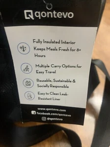 Bolsa de almuerzo aislada Qontevo nueva negra nueva con etiquetas. - Imagen 1 de 6