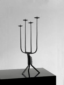 1950 CHANDELIER BOUGEOIR CANDLESTICK MODERNISTE BRUTALIST RUSTIC MODERN Marolles - Imagen 1 de 12