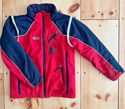 SPYDER Ski Jacket Youth Size LARGE 14  Red Black Waterproof Pockets Winter - Image 1 of 4