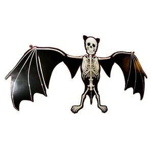 Big Jointed Gothic MUTANT FREAK SKULL SKELETON VAMPIRE BAT Horror Decoration-5ft - Picture 1 of 6