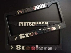 JUEGO de 2 - Marcos de placas de plástico de los Pittsburgh Steelers - Imagen 1 de 1