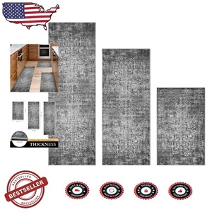 Washable Kitchen Mats – Stylish Geometric 3-Piece Set for Home & Laundry Rooms - Picture 1 of 10
