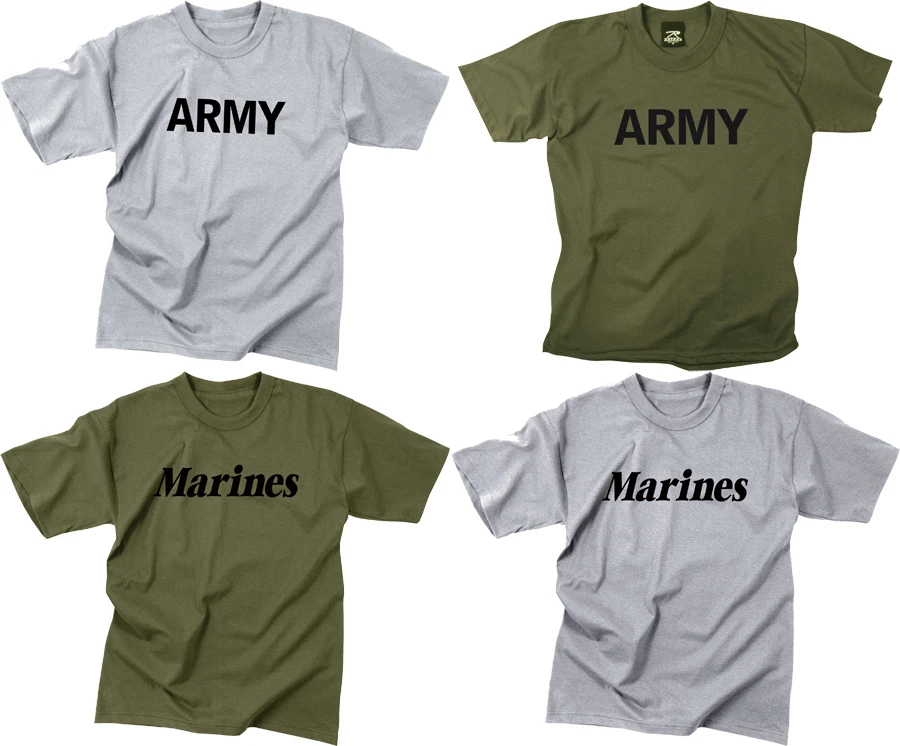 Kids Physical Training Gym PT T-Shirt Day Boot Camp Tee (Army or Marines) - Image 1 of 1