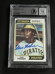 DAVE PARKER 1974 TOPPS ROOKIE SIGNED AUTOGRAPHED CARD BAS AUTHENTIC GEM MINT 10