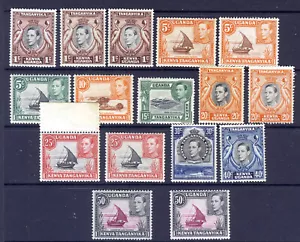 KUT KG VI 1938-54 A Part Set SHADES & PERF VARIETIES SG 131 to SG 144e MINT - Picture 1 of 2