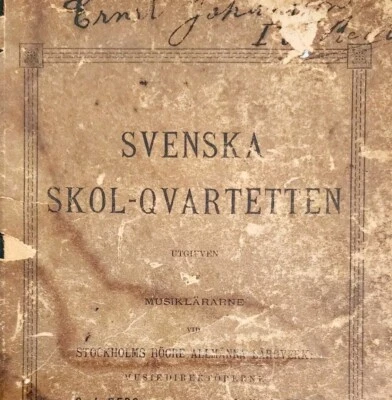 1890s Sweden School Quartet Music Song Book 1st Edition Victorian Stockholm WHBS - Image 1 of 4