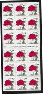 US Stamps Pane of 18, Red Roses, #2490a MNH - Picture 1 of 1