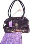 Hot in Hollywood Purple Snakeskin Print Shoulder Bag with Side Ring Cinch  NWT
