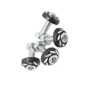 4 piezas Negro 6mm Diámetro Rosca Moto Placa Marco Tornillos Pernos Tapas - Imagen 1 de 5