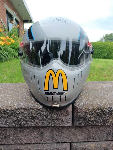 1996 Race used Cory McLenathan NHRA helmet Cover