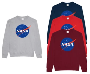 NASA Sweatshirt with Large Logo available in Grey Maroon Red or Navy for Adults - Picture 1 of 9