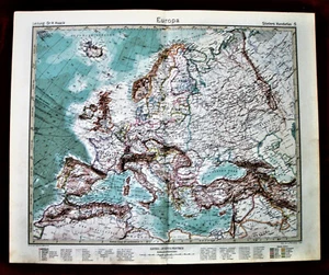 1889/94:Stielers Handatlas=EUROPA-EUROPA,ITALIEN,SPANIEN,GERMANIA,Etc.EtcCm48x40 - Bild 1 von 1