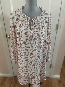 Vestido Swing Versátil Old Navy Para Mujer Talla XLarge Blanco Paisley Floral Ramos - Imagen 1 de 4