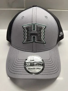 New Era 39THIRTY Hawaii Rainbow Warriors Neo Gray Flex Stretch Gray Hat Cap M/L - Picture 1 of 4
