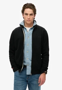 Superdry Track Top Essential Logo Full Zip Sweatshirt Long Sleeve Black - Picture 1 of 4