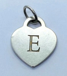 Tiffany & Co Sterling Silver 925 Letter E Alphabet Initial Heart - Picture 1 of 8