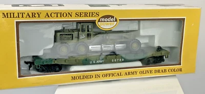 HO Model Power Military Action Series 9159 U.S. Army Flatcar w/ Road Grader - Image 1 of 4