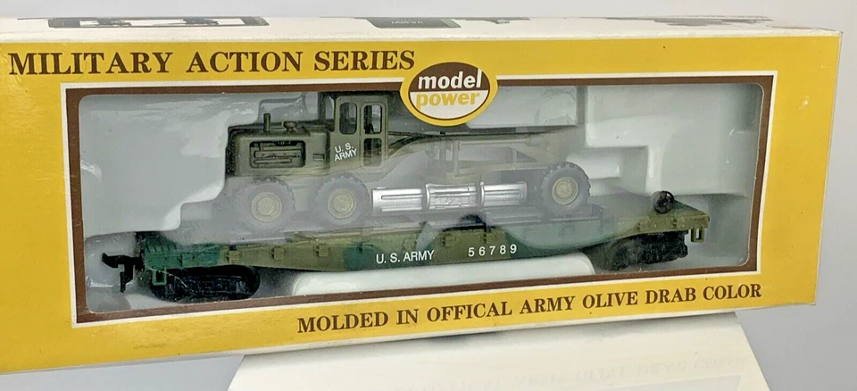 HO Model Power Military Action Series 9159 U.S. Army Flatcar w/ Road Grader - Image 1 of 4