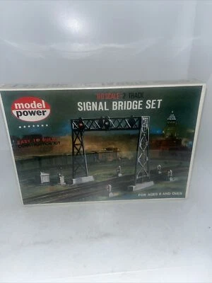 Model Power HO 2 Track Signal Bridge Set #419 Sealed - Image 1 of 3