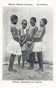 Solomon Islands - Children Contemplating Their Portrait - Publ. Marist Missions - Picture 1 of 2