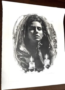 Sandu Lieberman Lithograph A/P Woman Lighting Shabbat Candles Judaica Art - Picture 1 of 4