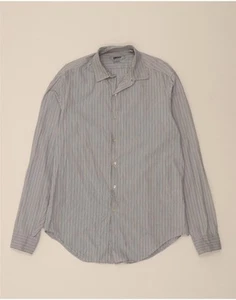 DKNY Mens Slim Fit Shirt Size 16 1/2 Large Blue Striped Cotton OQ04 - Picture 1 of 5