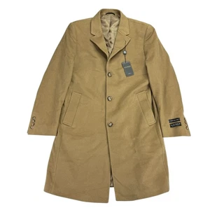 Lauren Ralph Lauren Mens Luther Luxury Wool Cashmere Blend Overcoat Camel 40R - Picture 1 of 7