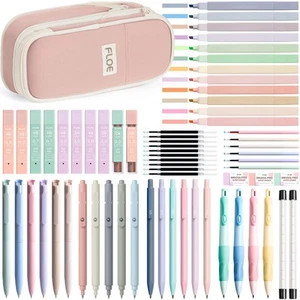 65PCS Aesthetic School Supplies with Cute Pencil Case, Pastel Highlighters Pe... - Picture 1 of 8
