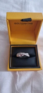 Goldsmith 9ct White Gold Cross Over 0.50ct Diamond Ring - Picture 1 of 9
