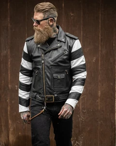 Scrambler Leather Jacket - Vintage Motorcycle Jacket for Men - Picture 1 of 13