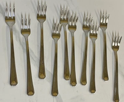 10 Gorham Stainless FAIRVIEW PATTERN COCKTAIL FORKS - Image 1 of 4