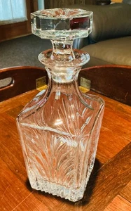 GORHAM Piombo Cristallo Quadrato Whisky Scotch Bourbon 10” Decanter Spedizione Gratuita! - Foto 1 di 5