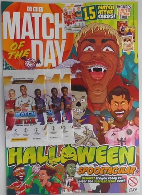Match of the Day magazine 22nd Oct 2025 Halloween + 3 packs Match Attax inc L E