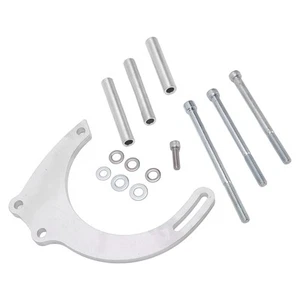 ✦ Alternator Bracket Kit CNC Aluminum Silver For Small Block Long Water Pump - Picture 1 of 12