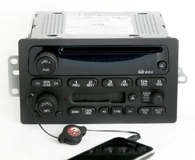Chevy GMC 2005-2009 Truck Van Radio AM FM CD Cassette w Auxiliary Input 15849619 - Image 1 of 4
