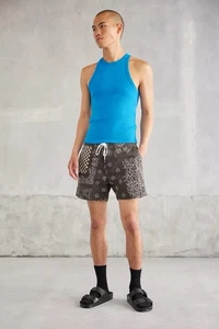 Pantaloncini da tavola standard in tessuto stampato marrone Urban Outfitters XXL nuovi - Foto 1 di 16