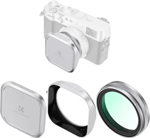 K&F Concept UV Filter + Metal Square Hood + Lens Cap Kit fr Fujifilm X100 Series - Picture 1 of 7