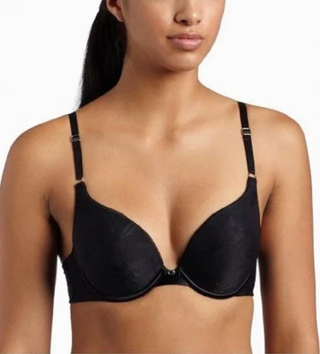 Sujetador push up acolchado con aros patrón floral negro Vanity Fair Ego Boost (34A) Foto 1 de 4