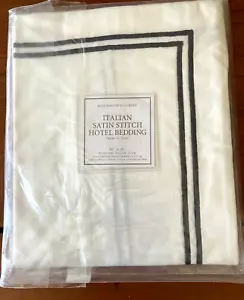 Restoration Hardware RH Italian Satin Stitch Hotel Bedding White Sham Standard - Picture 1 of 6