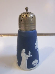 Antique Wedgwood Style Dark Blue Sugar Shaker Mufineer Greek White Scene 6" TALL - Picture 1 of 4