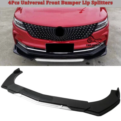 Kits de carrocería de alerón divisor de labios para parachoques delantero fibra de carbono + blanco para Honda Civic Foto 1 de 4