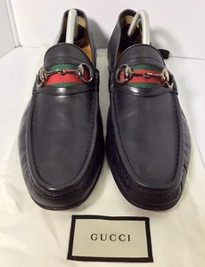 Mocasines Gucci Horsebit Logo Cuero Negro Drivers Talla 8.5 - Imagen 1 de 12