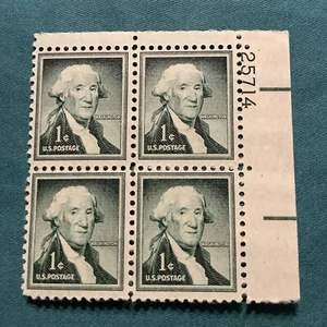 4- George Washington 1 Cent Stamp US Postage Green 1954-1961 unused uncirculated - Picture 1 of 6