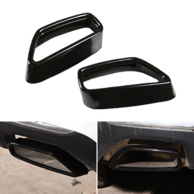 Cubierta de tubo de escape de acero negro brillante 2* para BMW Serie 5 6 G30 G32 G38 2018-2021 Foto 1 de 4