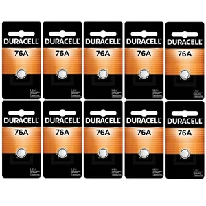 10 76A Duracell 1.5V Alkaline Button Batteries (LR44, A76, EPX76, PX76A V136A) - Picture 1 of 1