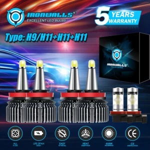 6x 360° LED Headlight+Fog Bulbs Combo White For Ford Transit Connect 2014-2023 - Picture 1 of 12