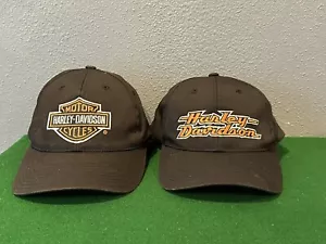 Cappelli Harley Davidson 2 Vintage anni '90 Snapback Logo Nero Ricamati ANNCO - Foto 1 di 9
