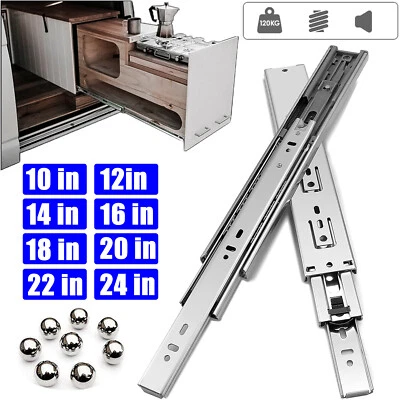 250-600mm Ball Bearing Soft Close Drawer Runner Heavy Duty Slides Runners Rails - Image 1 of 4